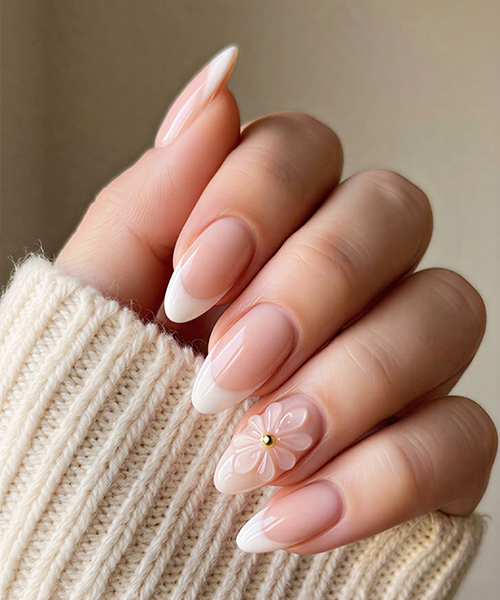 Beautiful nail art design - French manicure with elegant styling
